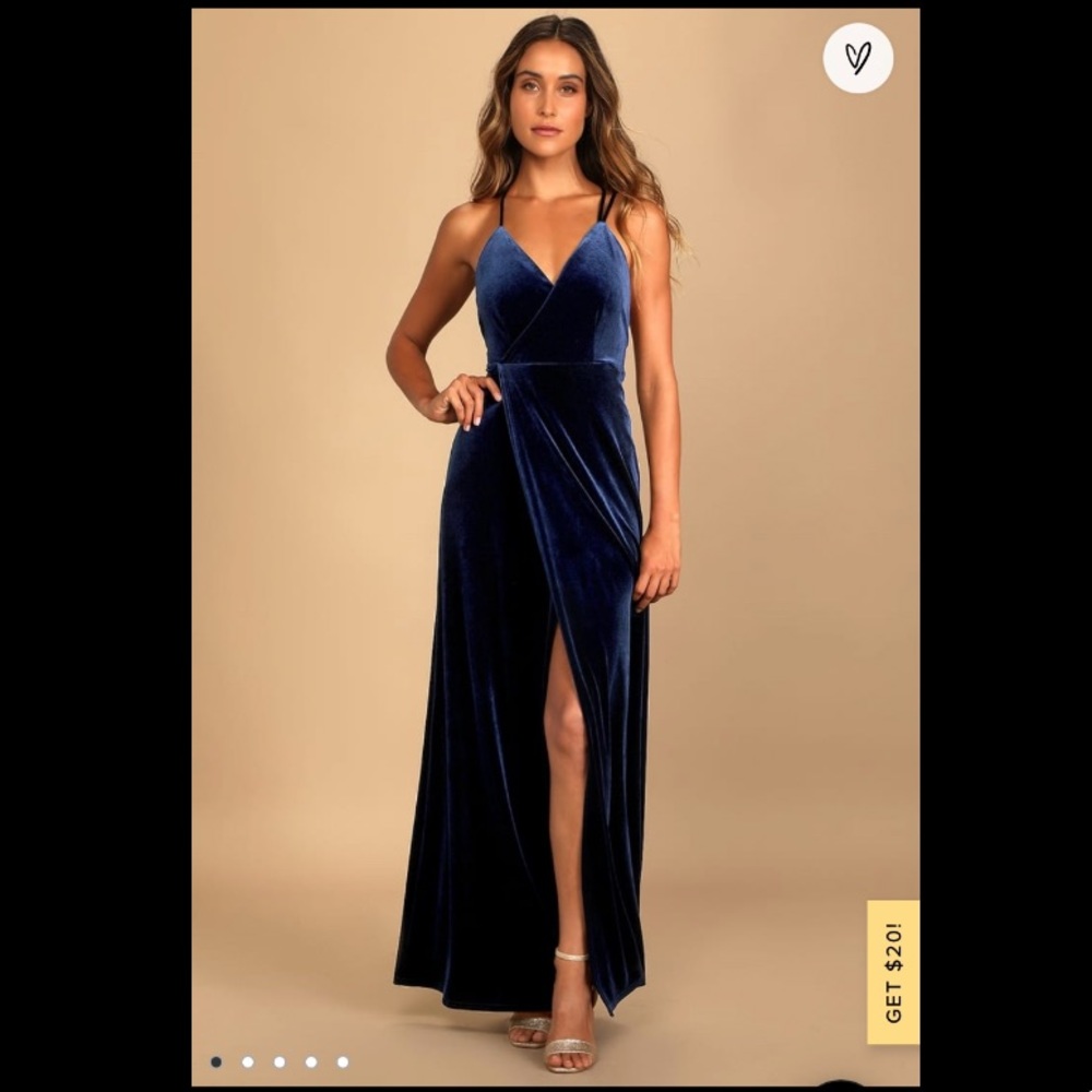 Baltic born navy velvet maxi dress - XS